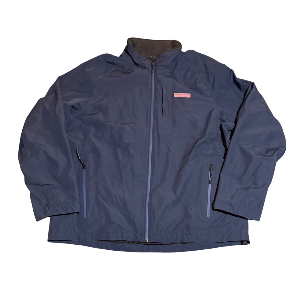 Vineyard Vines Performance Jacket Mens L Navy Full Zip Windbreaker 0234